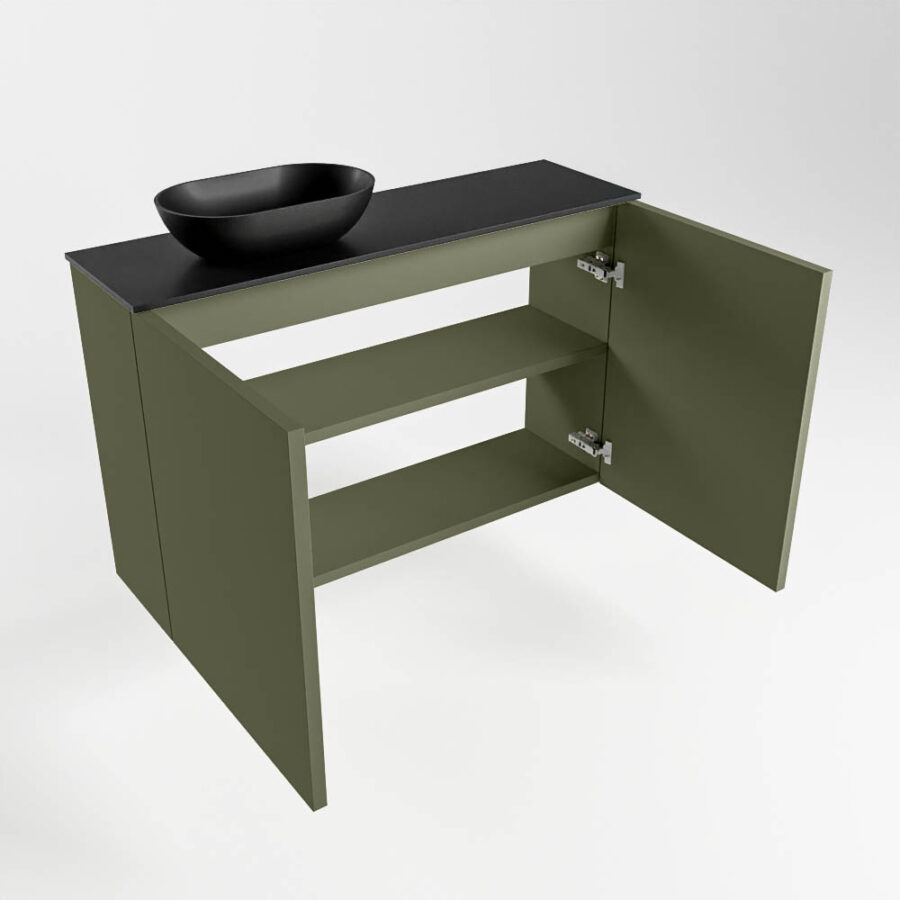 MONDIAZ FOWY toiletmeubel 80cm kleur army. Waskom positie links kleur urban | urban. Met 1 kraangat - Afbeelding 6