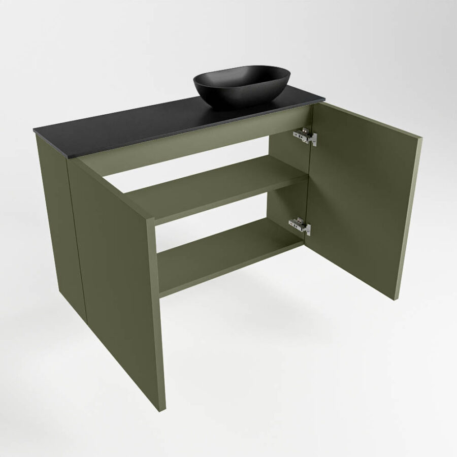 MONDIAZ FOWY toiletmeubel 80cm kleur army. Waskom positie rechts kleur urban | urban. Met 1 kraangat - Afbeelding 6