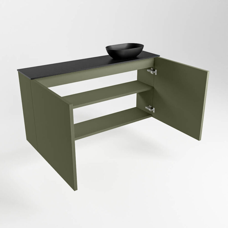 MONDIAZ FOWY toiletmeubel 100cm kleur army. Waskom positie rechts kleur urban | urban. Met 1 kraangat - Afbeelding 6