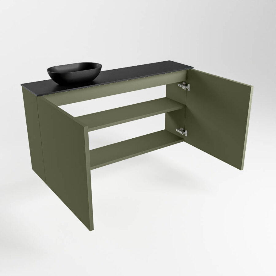 MONDIAZ FOWY toiletmeubel 100cm kleur army. Waskom positie links kleur urban | urban. Zonder kraangat - Afbeelding 6