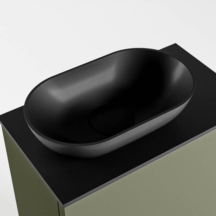 MONDIAZ FOWY toiletmeubel 40cm kleur army. Waskom positie links kleur urban | urban. Met 1 kraangat - Afbeelding 7