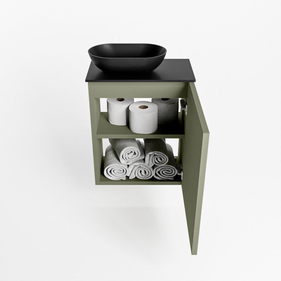 MONDIAZ FOWY toiletmeubel 40cm kleur army. Waskom positie links kleur urban | urban. Met 1 kraangat - Afbeelding 8