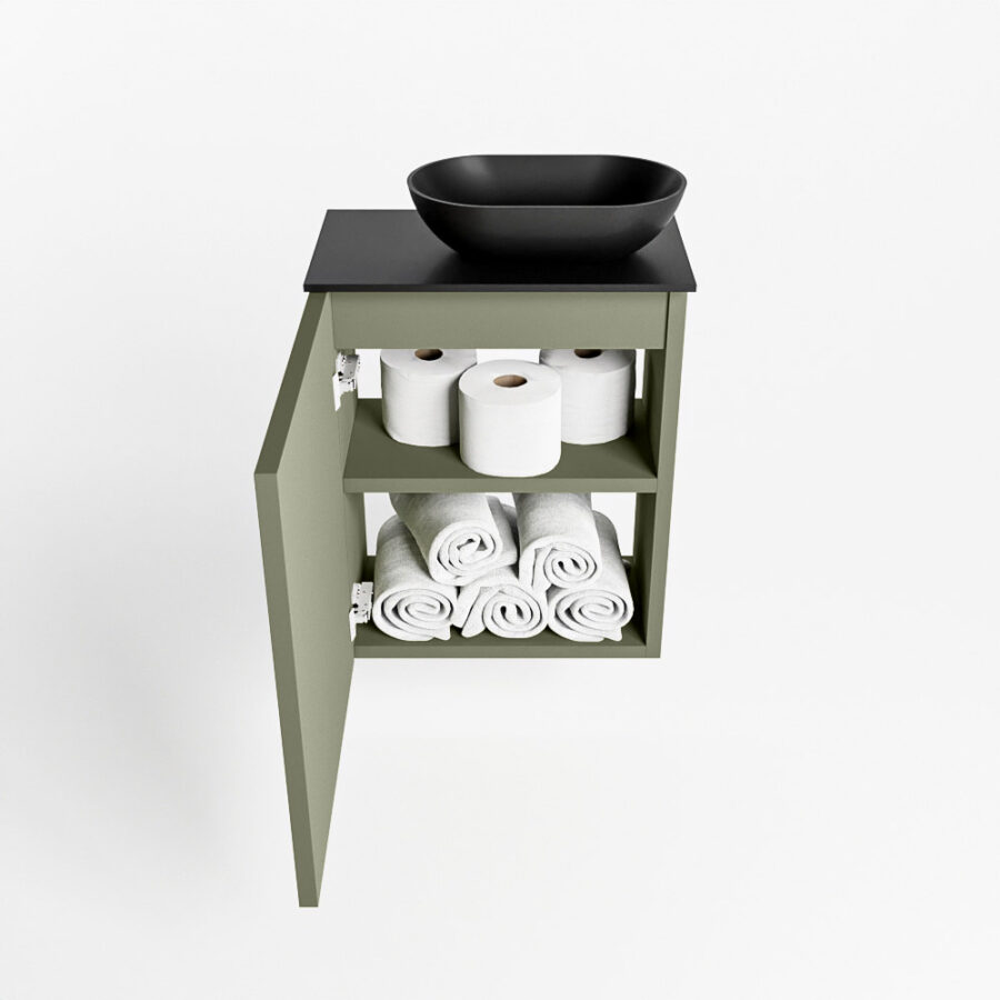 MONDIAZ FOWY toiletmeubel 40cm kleur army. Waskom positie rechts kleur urban | urban. Met 1 kraangat - Afbeelding 8