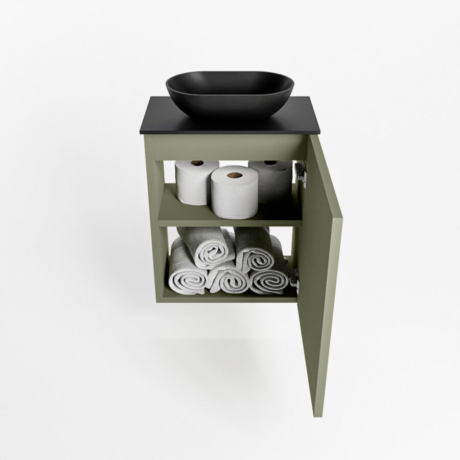 MONDIAZ FOWY toiletmeubel 40cm kleur army. Waskom positie midden kleur urban | urban. Zonder kraangat - Afbeelding 8