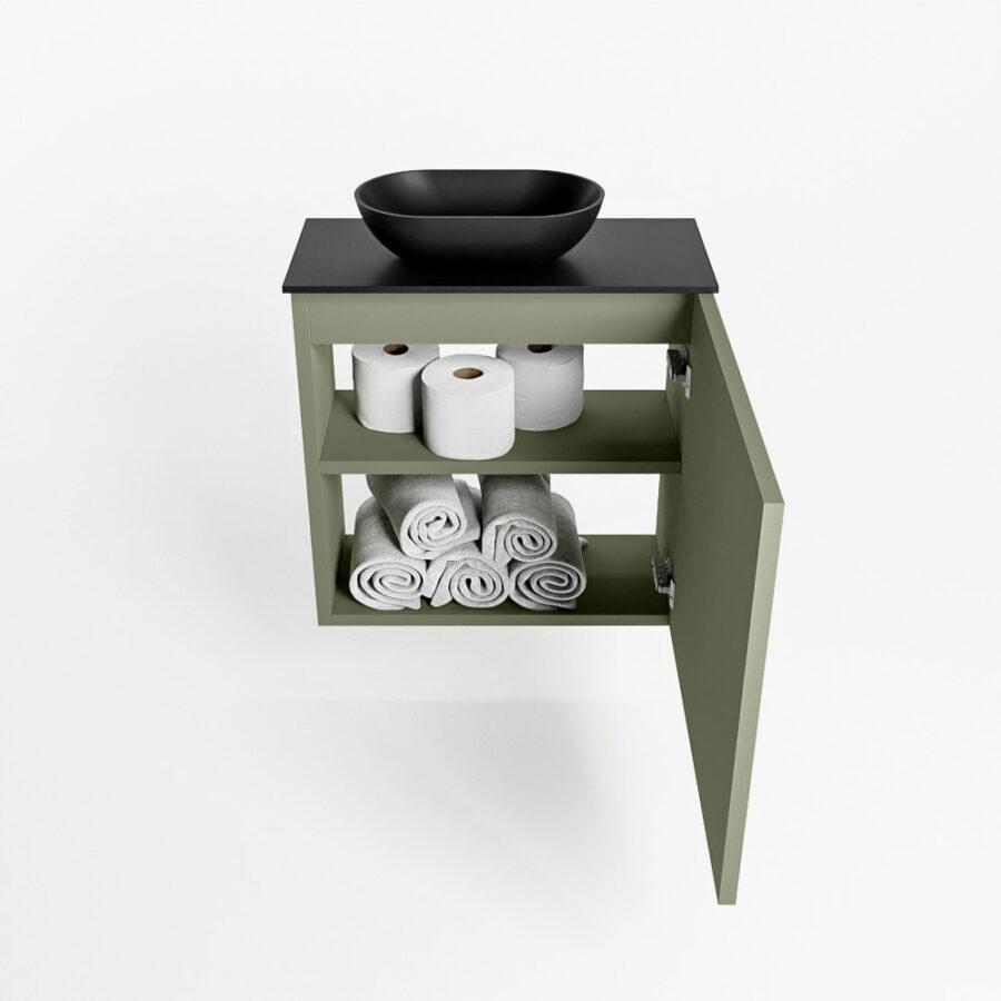 MONDIAZ FOWY toiletmeubel 50cm kleur army. Waskom positie links kleur urban | urban. Met 1 kraangat - Afbeelding 8