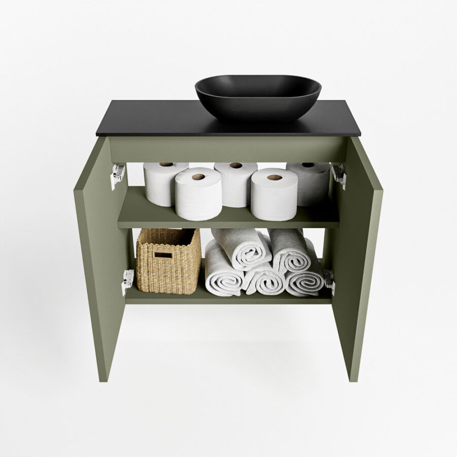 MONDIAZ FOWY toiletmeubel 60cm kleur army. Waskom positie rechts kleur urban | urban. Zonder kraangat - Afbeelding 8