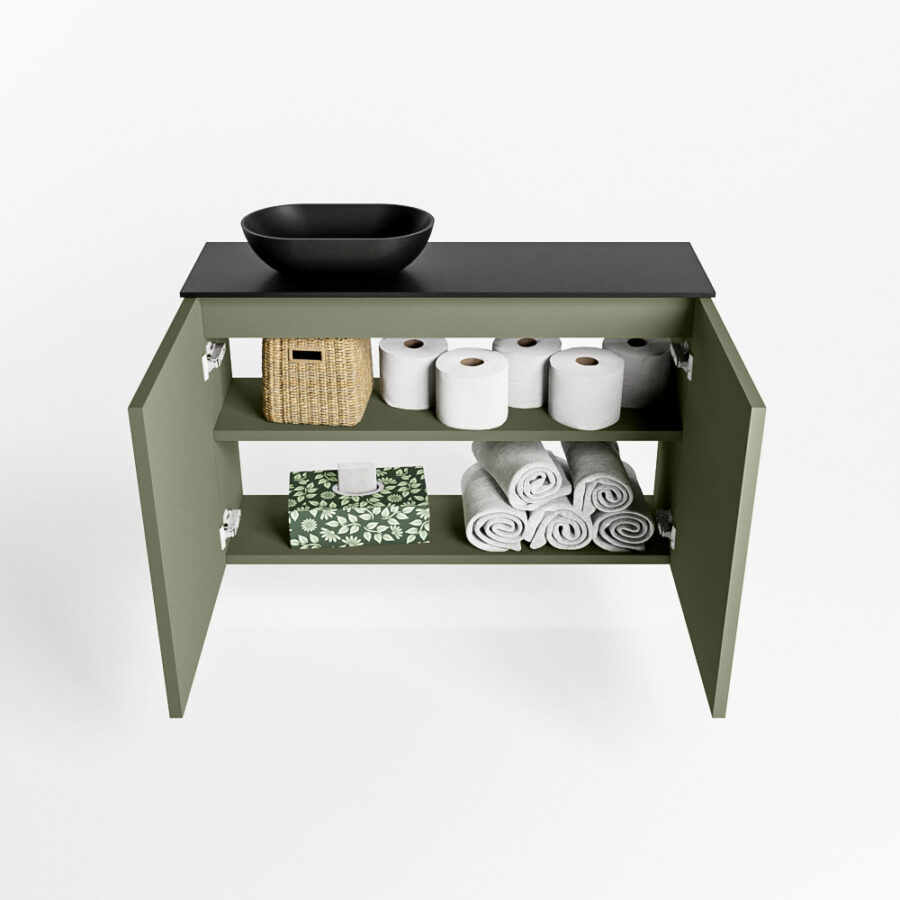 MONDIAZ FOWY toiletmeubel 80cm kleur army. Waskom positie links kleur urban | urban. Met 1 kraangat - Afbeelding 8