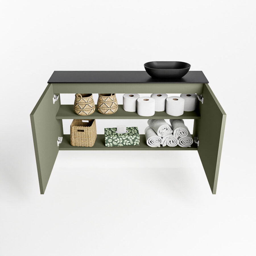 MONDIAZ FOWY toiletmeubel 100cm kleur army. Waskom positie rechts kleur urban | urban. Met 1 kraangat - Afbeelding 8