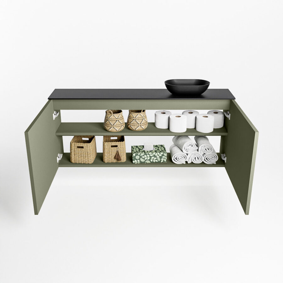 MONDIAZ FOWY toiletmeubel 120cm kleur army. Waskom positie rechts kleur urban | urban. Met 1 kraangat - Afbeelding 8