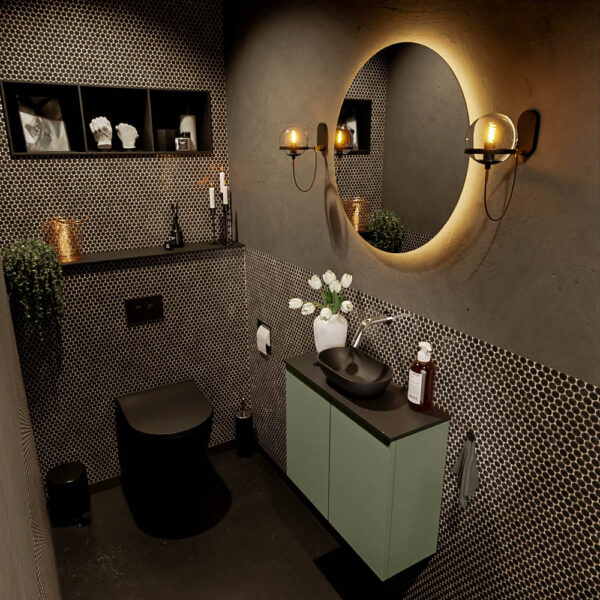 MONDIAZ FOWY toiletmeubel 60cm kleur army. Waskom positie midden kleur urban | urban. Zonder kraangat
