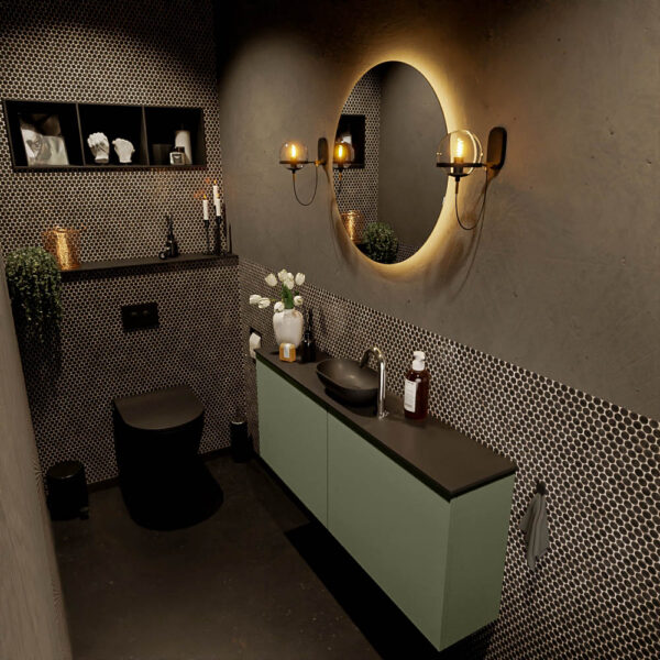 MONDIAZ FOWY toiletmeubel 120cm kleur army. Waskom positie midden kleur urban | urban. Met 1 kraangat