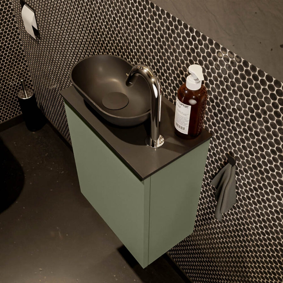 MONDIAZ FOWY toiletmeubel 40cm kleur army. Waskom positie links kleur urban | urban. Met 1 kraangat - Afbeelding 3