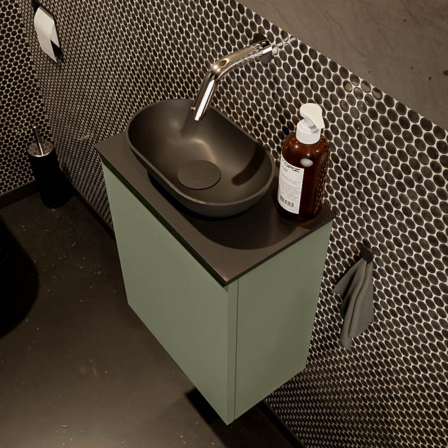 MONDIAZ FOWY toiletmeubel 40cm kleur army. Waskom positie midden kleur urban | urban. Zonder kraangat - Afbeelding 3