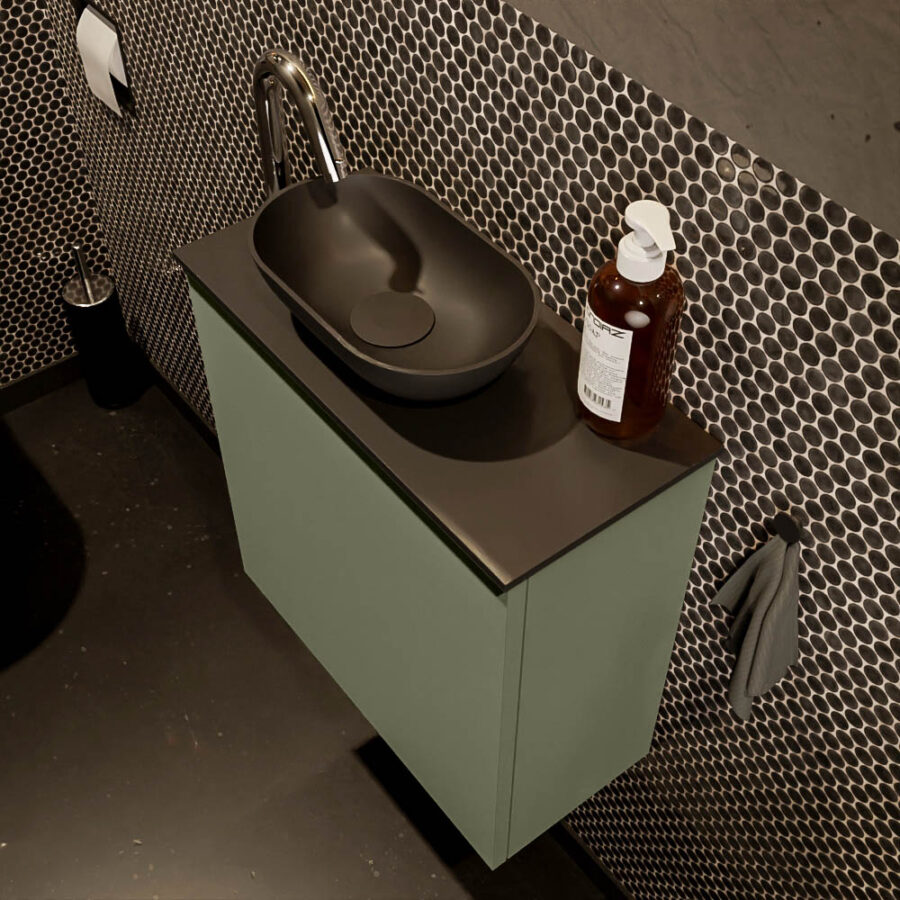 MONDIAZ FOWY toiletmeubel 50cm kleur army. Waskom positie links kleur urban | urban. Met 1 kraangat - Afbeelding 3