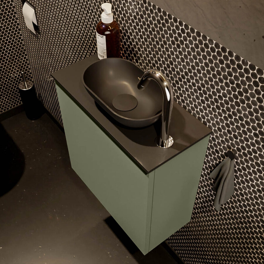 MONDIAZ FOWY toiletmeubel 50cm kleur army. Waskom positie rechts kleur urban | urban. Met 1 kraangat - Afbeelding 3
