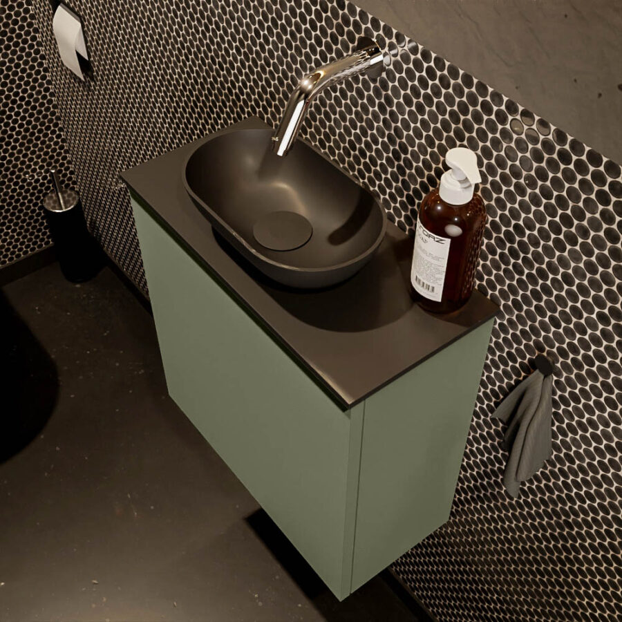 MONDIAZ FOWY toiletmeubel 50cm kleur army. Waskom positie midden kleur urban | urban. Zonder kraangat - Afbeelding 3