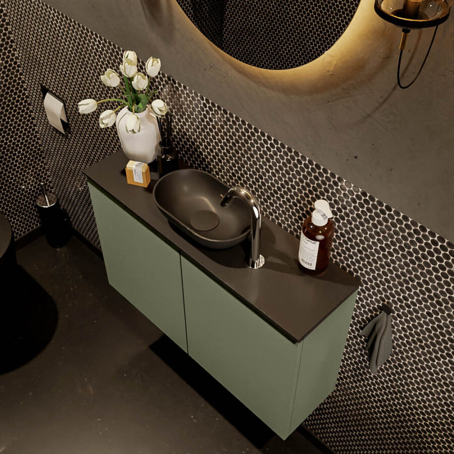 MONDIAZ FOWY toiletmeubel 80cm kleur army. Waskom positie midden kleur urban | urban. Met 1 kraangat - Afbeelding 3