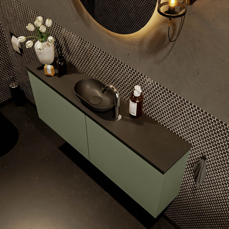 MONDIAZ FOWY toiletmeubel 120cm kleur army. Waskom positie midden kleur urban | urban. Met 1 kraangat - Afbeelding 3