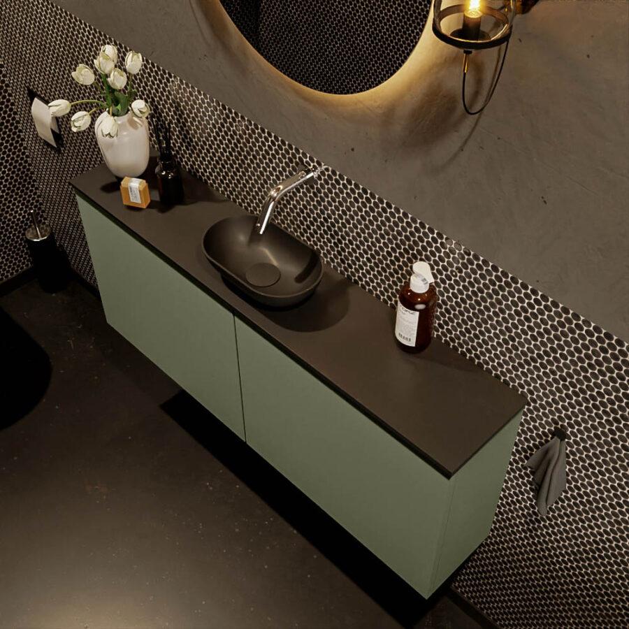 MONDIAZ FOWY toiletmeubel 120cm kleur army. Waskom positie midden kleur urban | urban. Zonder kraangat - Afbeelding 3