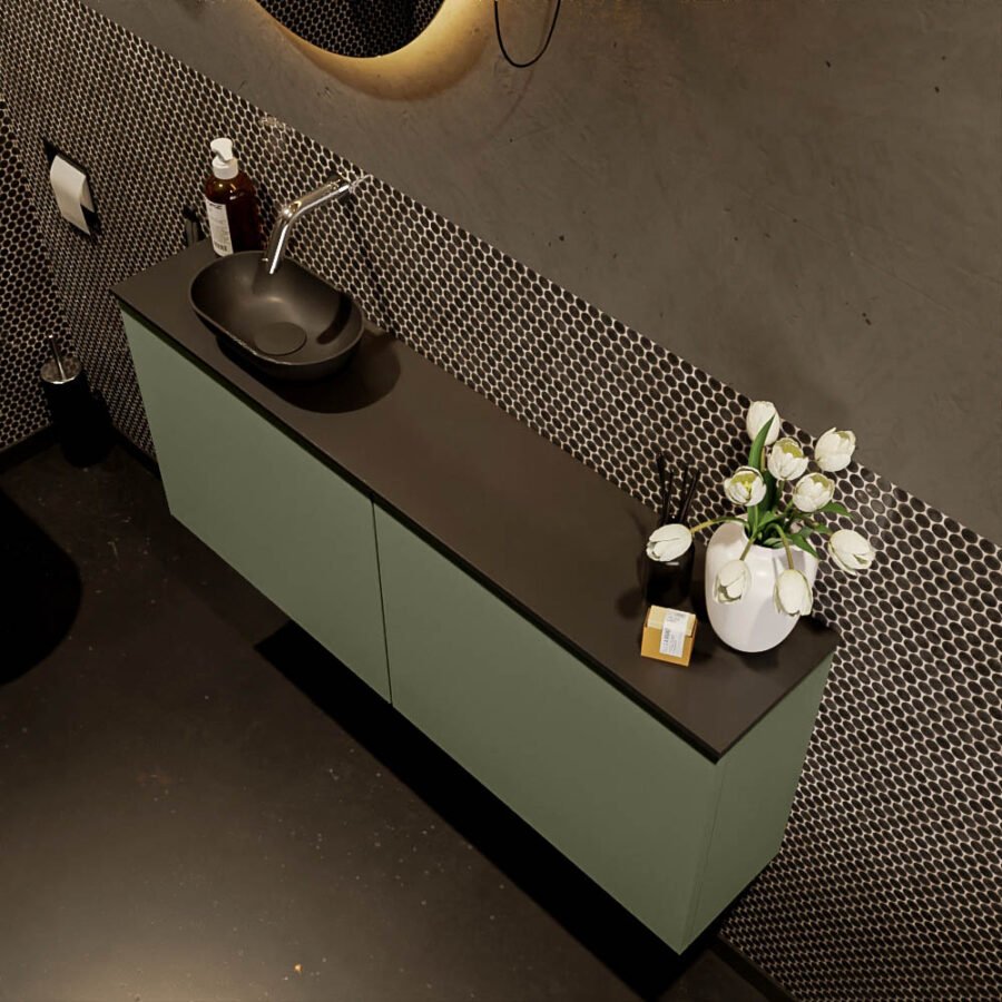MONDIAZ FOWY toiletmeubel 120cm kleur army. Waskom positie links kleur urban | urban. Zonder kraangat - Afbeelding 3