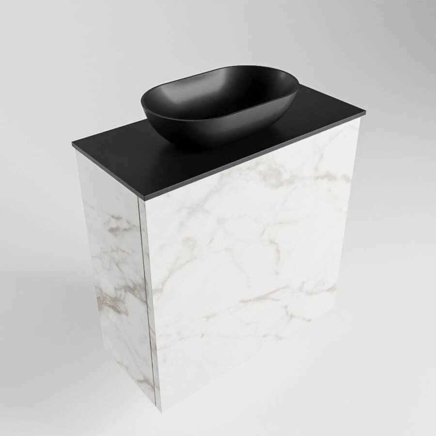 MONDIAZ FOWY toiletmeubel 50cm kleur Carrara. Waskom positie links kleur urban | urban. Met 1 kraangat - Afbeelding 4