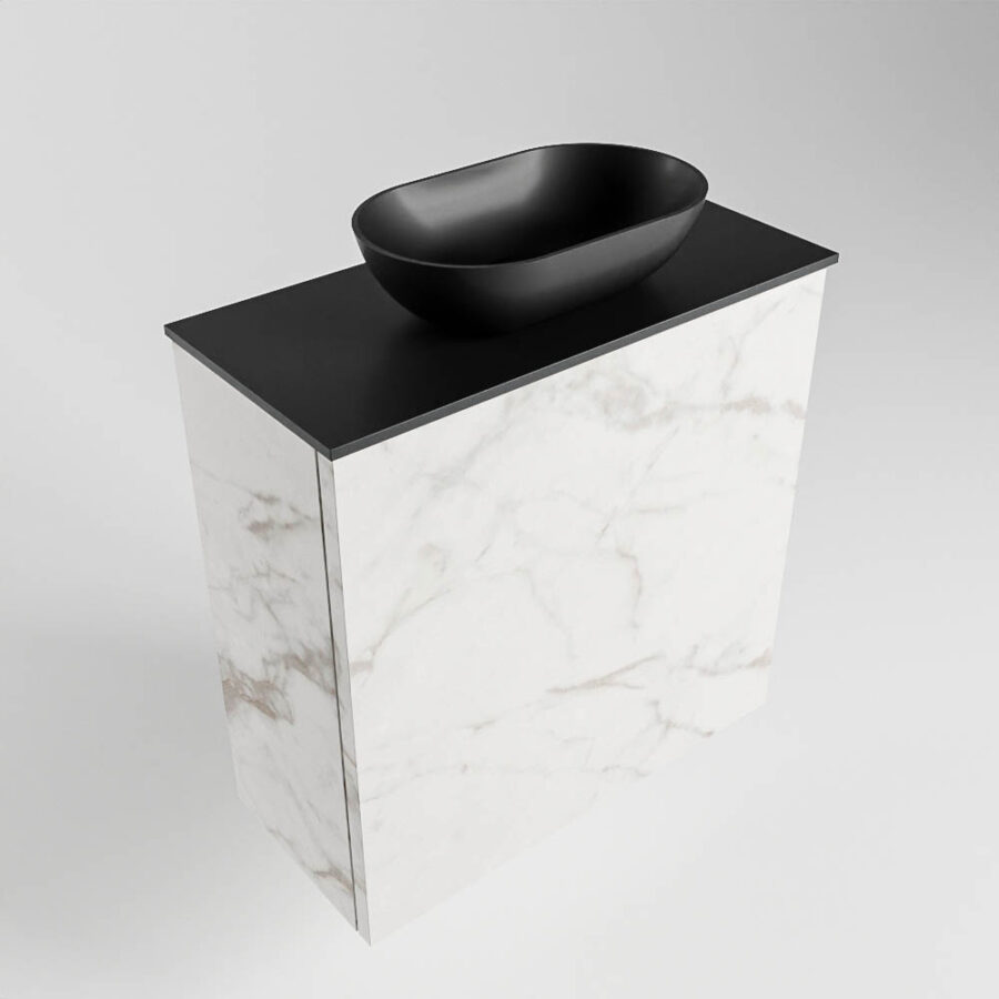 MONDIAZ FOWY toiletmeubel 50cm kleur Carrara. Waskom positie midden kleur urban | urban. Zonder kraangat - Afbeelding 4