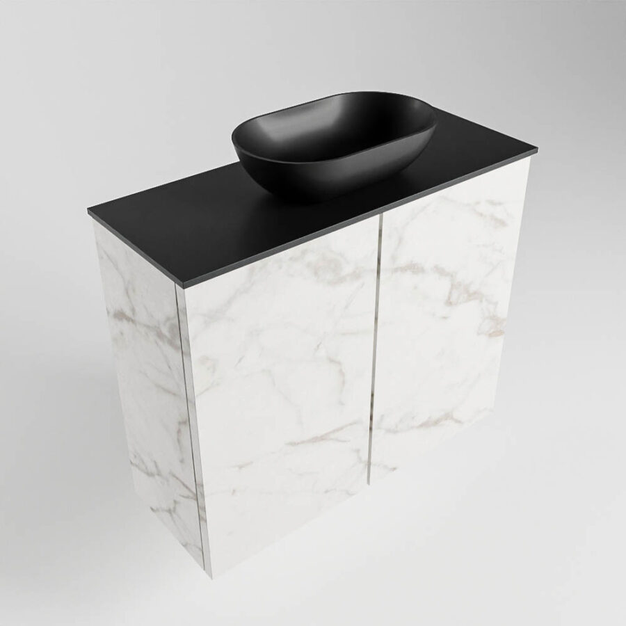 MONDIAZ FOWY toiletmeubel 60cm kleur Carrara. Waskom positie midden kleur urban | urban. Zonder kraangat - Afbeelding 4