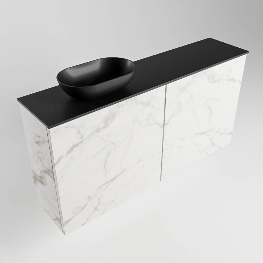 MONDIAZ FOWY toiletmeubel 100cm kleur Carrara. Waskom positie links kleur urban | urban. Met 1 kraangat - Afbeelding 4