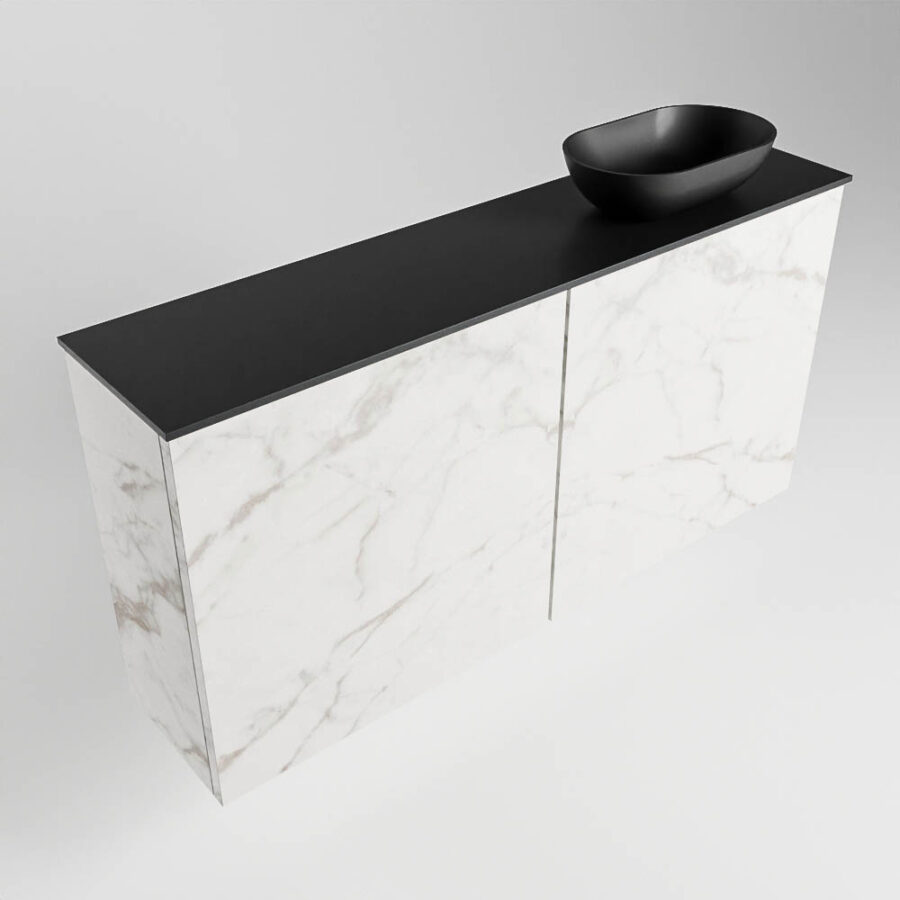 MONDIAZ FOWY toiletmeubel 100cm kleur Carrara. Waskom positie rechts kleur urban | urban. Met 1 kraangat - Afbeelding 4