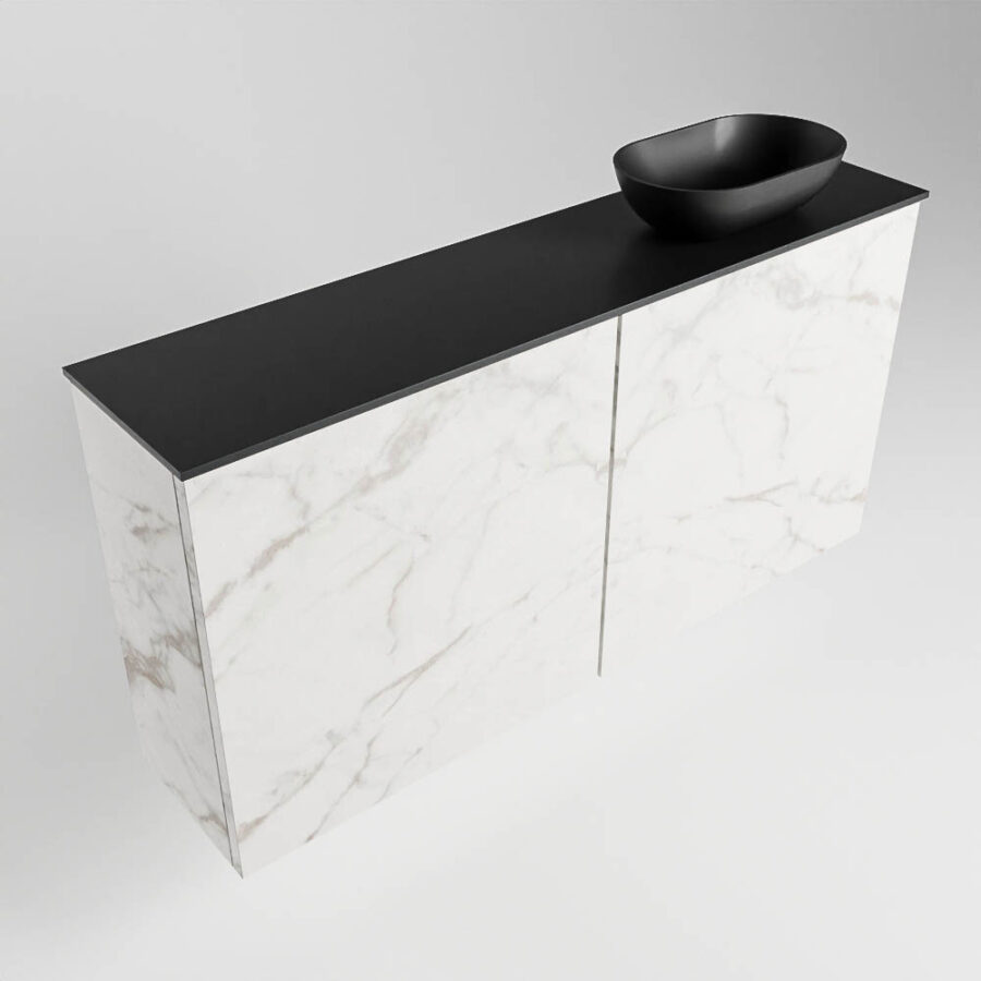 MONDIAZ FOWY toiletmeubel 100cm kleur Carrara. Waskom positie rechts kleur urban | urban. Zonder kraangat - Afbeelding 4