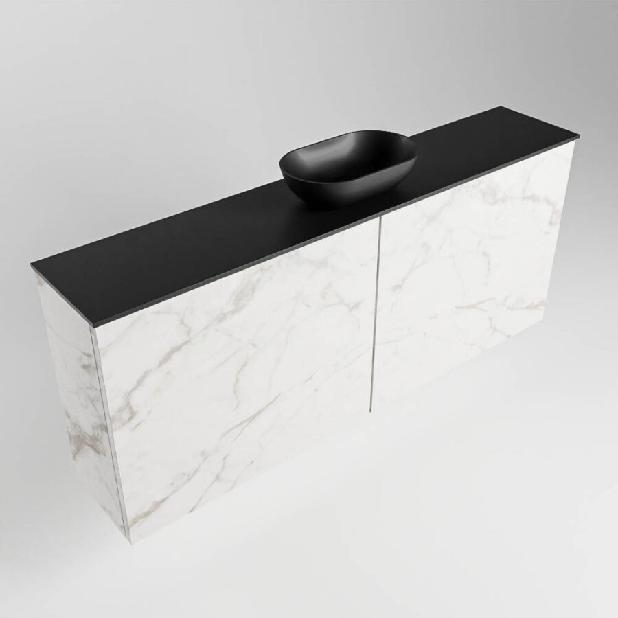 MONDIAZ FOWY toiletmeubel 120cm kleur Carrara. Waskom positie midden kleur urban | urban. Met 1 kraangat - Afbeelding 4