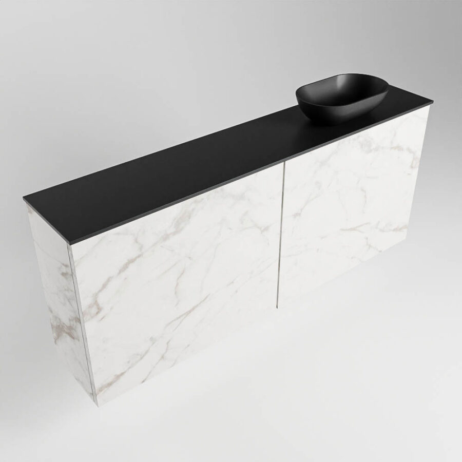 MONDIAZ FOWY toiletmeubel 120cm kleur Carrara. Waskom positie rechts kleur urban | urban. Met 1 kraangat - Afbeelding 4