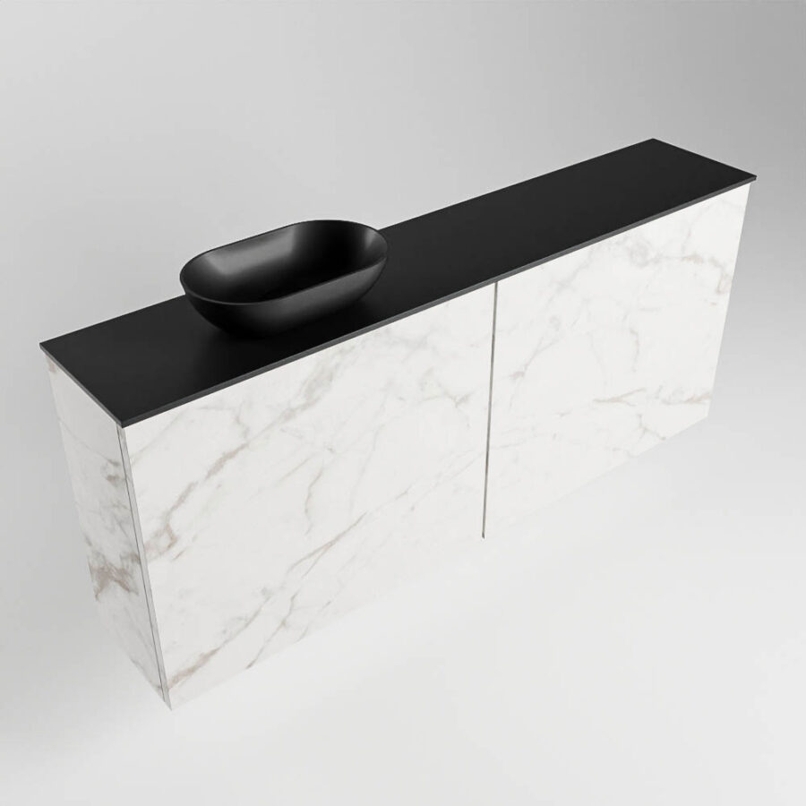 MONDIAZ FOWY toiletmeubel 120cm kleur Carrara. Waskom positie links kleur urban | urban. Zonder kraangat - Afbeelding 4