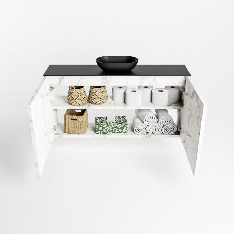 MONDIAZ FOWY toiletmeubel 100cm kleur Carrara. Waskom positie midden kleur urban | urban. Zonder kraangat - Afbeelding 8