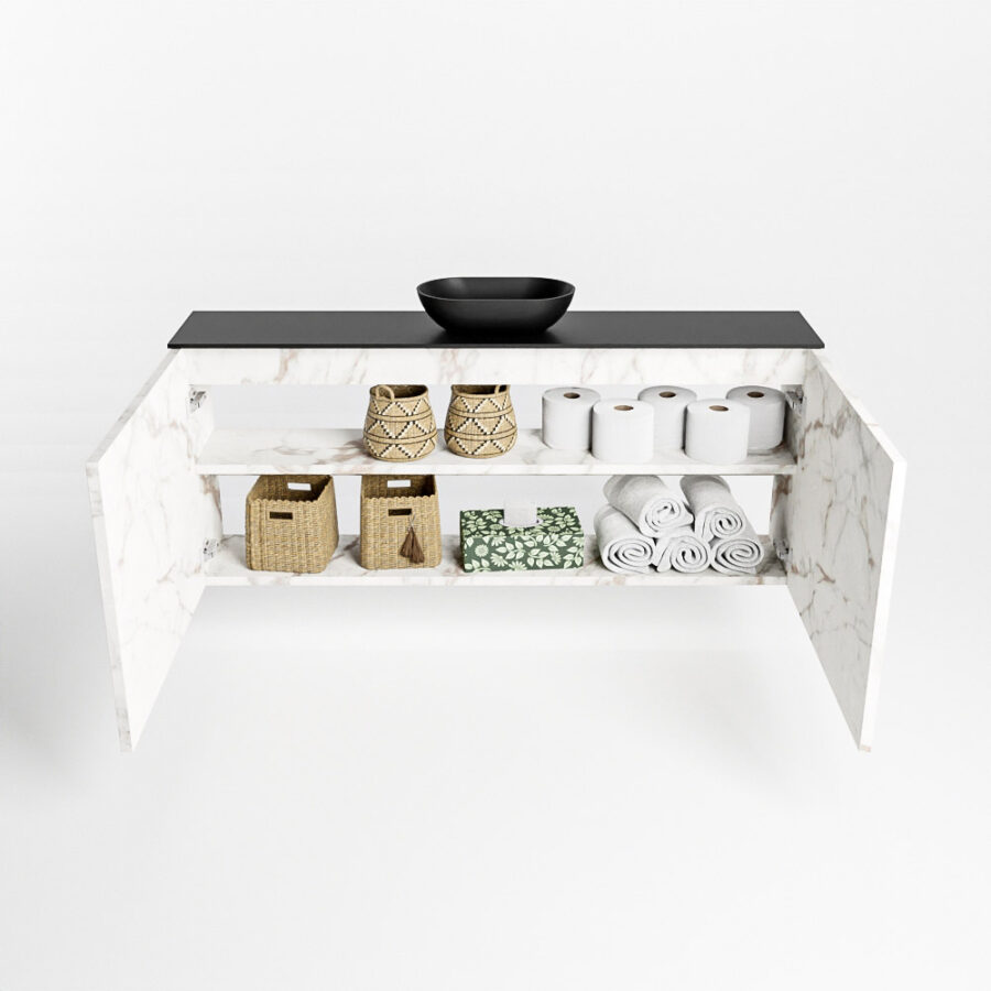 MONDIAZ FOWY toiletmeubel 120cm kleur Carrara. Waskom positie midden kleur urban | urban. Met 1 kraangat - Afbeelding 8