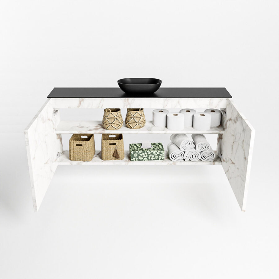 MONDIAZ FOWY toiletmeubel 120cm kleur Carrara. Waskom positie midden kleur urban | urban. Zonder kraangat - Afbeelding 8