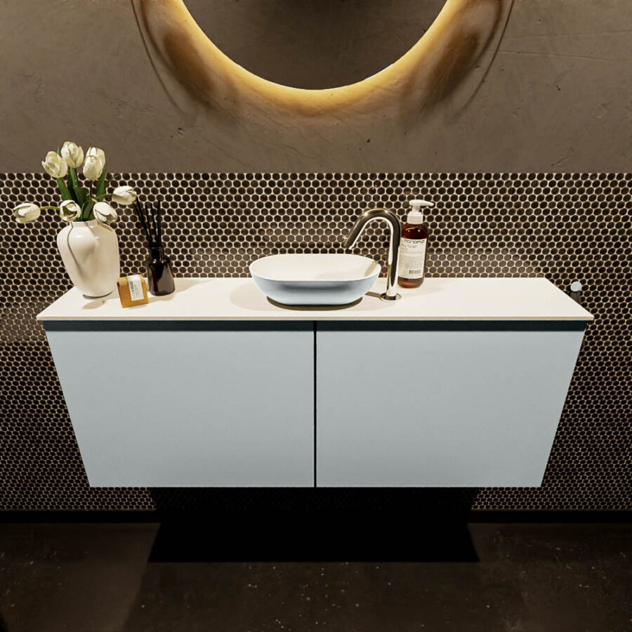 MONDIAZ FOWY toiletmeubel 120cm kleur clay. Waskom positie midden kleur clay | talc. Met 1 kraangat - Afbeelding 2