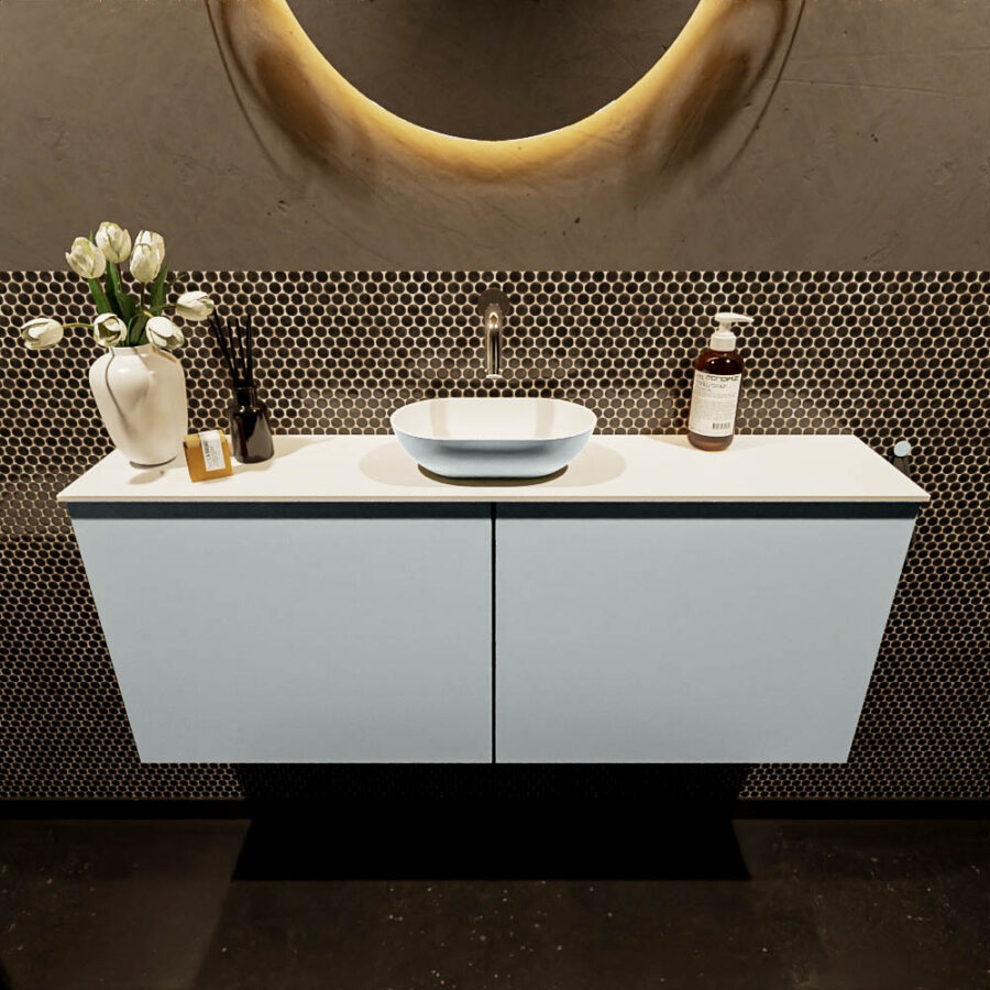 MONDIAZ FOWY toiletmeubel 120cm kleur clay. Waskom positie midden kleur clay | talc. Zonder kraangat - Afbeelding 2