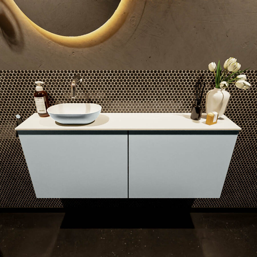 MONDIAZ FOWY toiletmeubel 120cm kleur clay. Waskom positie links kleur clay | talc. Zonder kraangat - Afbeelding 2
