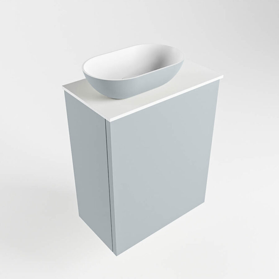 MONDIAZ FOWY toiletmeubel 40cm kleur clay. Waskom positie links kleur clay | talc. Met 1 kraangat - Afbeelding 4