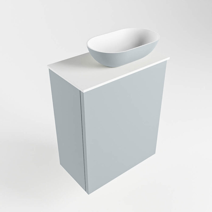 MONDIAZ FOWY toiletmeubel 40cm kleur clay. Waskom positie rechts kleur clay | talc. Met 1 kraangat - Afbeelding 4