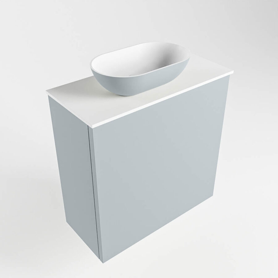 MONDIAZ FOWY toiletmeubel 50cm kleur clay. Waskom positie links kleur clay | talc. Met 1 kraangat - Afbeelding 4