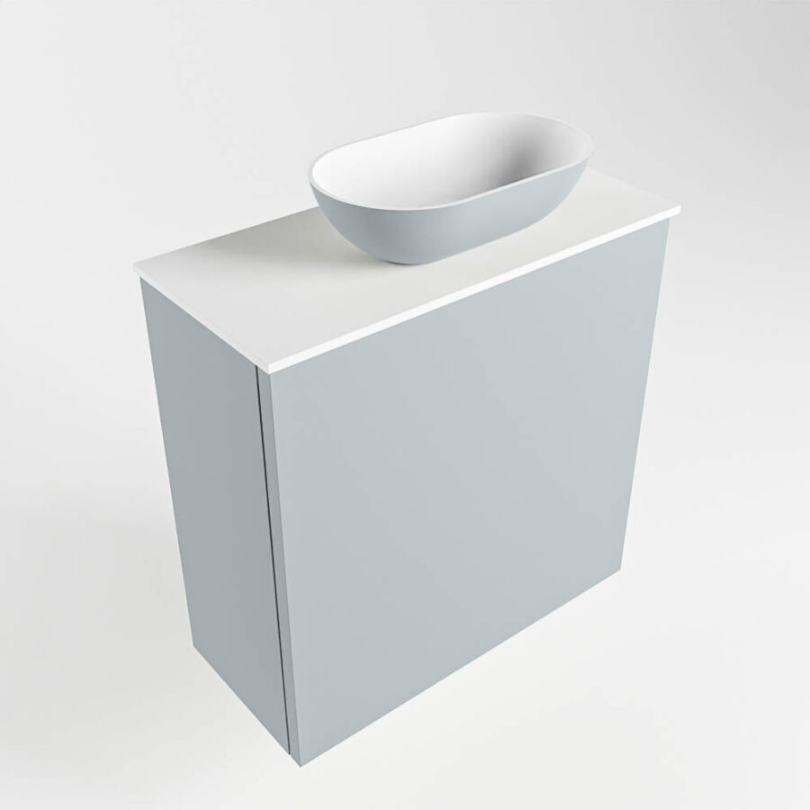 MONDIAZ FOWY toiletmeubel 50cm kleur clay. Waskom positie rechts kleur clay | talc. Met 1 kraangat - Afbeelding 4