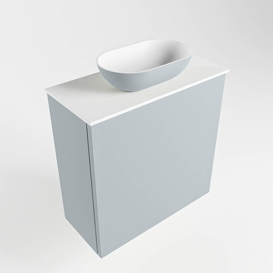 MONDIAZ FOWY toiletmeubel 50cm kleur clay. Waskom positie midden kleur clay | talc. Zonder kraangat - Afbeelding 4