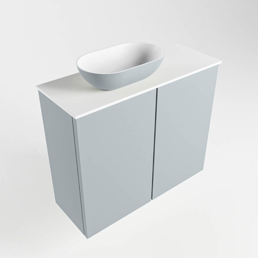 MONDIAZ FOWY toiletmeubel 60cm kleur clay. Waskom positie links kleur clay | talc. Met 1 kraangat - Afbeelding 4