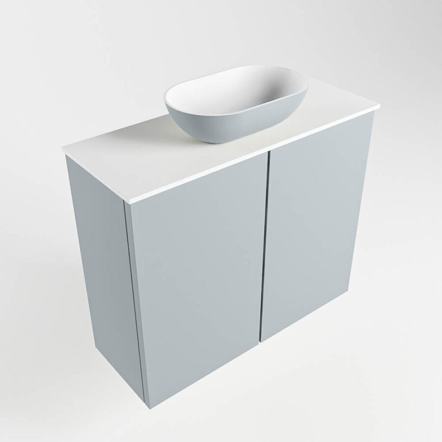 MONDIAZ FOWY toiletmeubel 60cm kleur clay. Waskom positie midden kleur clay | talc. Zonder kraangat - Afbeelding 4