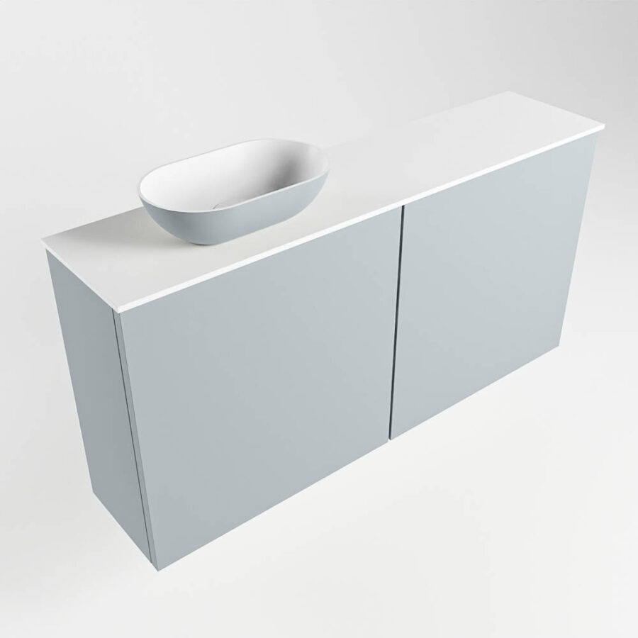 MONDIAZ FOWY toiletmeubel 100cm kleur clay. Waskom positie links kleur clay | talc. Met 1 kraangat - Afbeelding 4