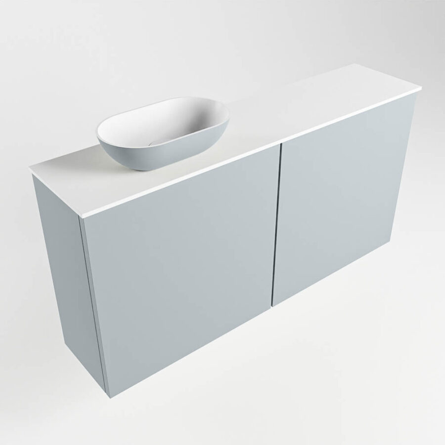 MONDIAZ FOWY toiletmeubel 100cm kleur clay. Waskom positie links kleur clay | talc. Zonder kraangat - Afbeelding 4