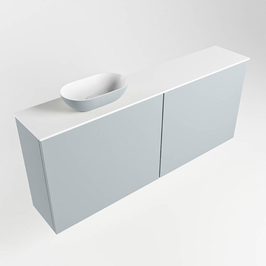 MONDIAZ FOWY toiletmeubel 120cm kleur clay. Waskom positie links kleur clay | talc. Zonder kraangat - Afbeelding 4