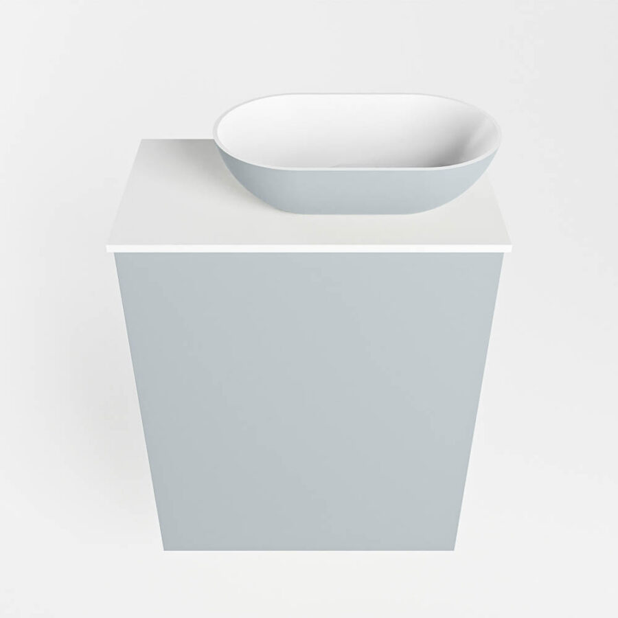 MONDIAZ FOWY toiletmeubel 40cm kleur clay. Waskom positie rechts kleur clay | talc. Met 1 kraangat - Afbeelding 5